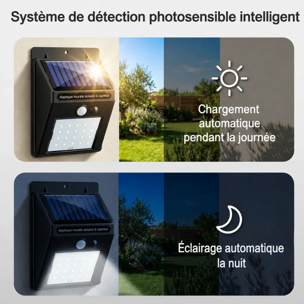 Applique Solaire Mural Avec Détecteur - 20 Led (10).webp