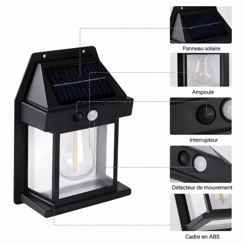 Lampe Solaire Murale Avec Détecteur -1W (7).webp