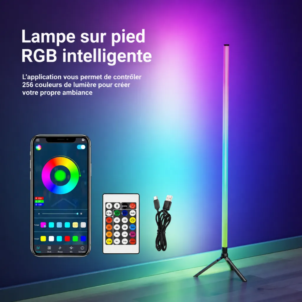 Lampe D'ambiance LED RGB Avec Télécommande (3).webp