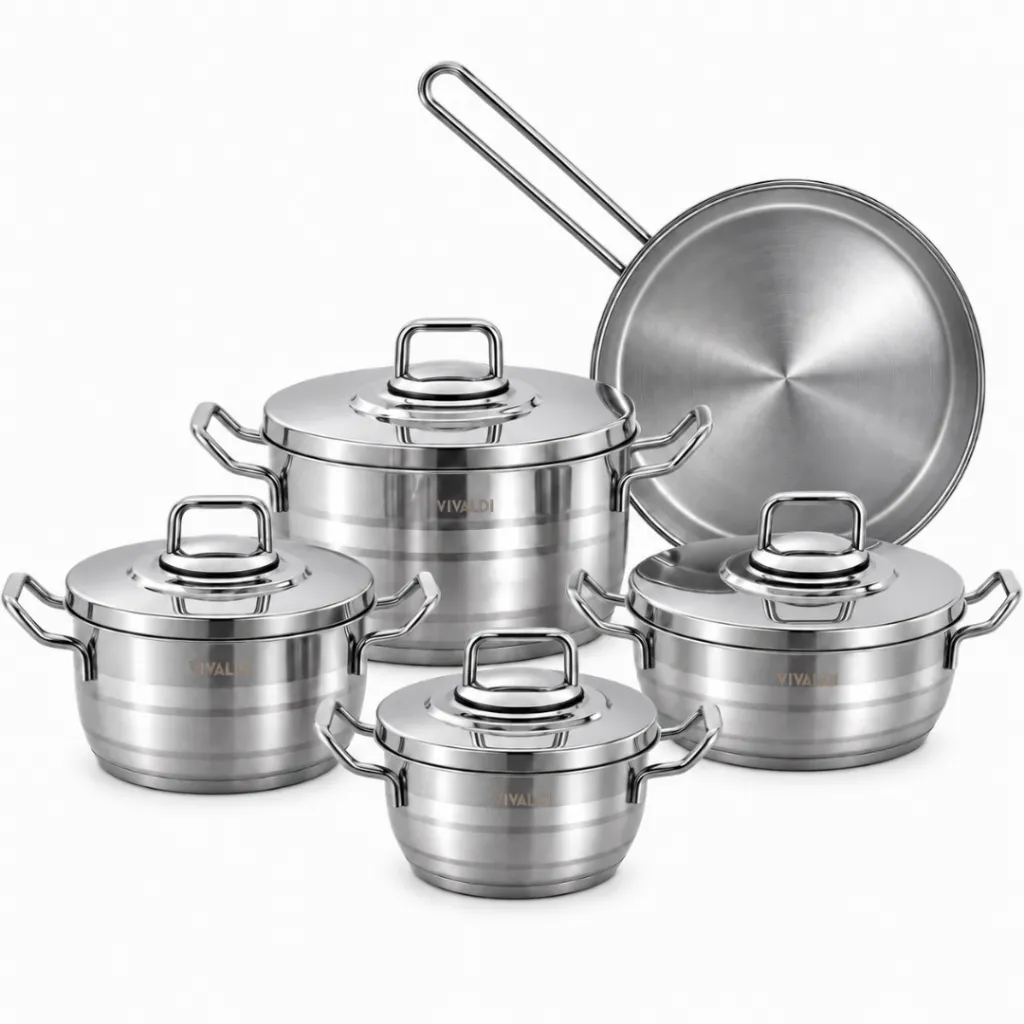 Batterie De Cuisine En Inox 1810-Vivaldi- 9 Pièces - Argent (3).webp