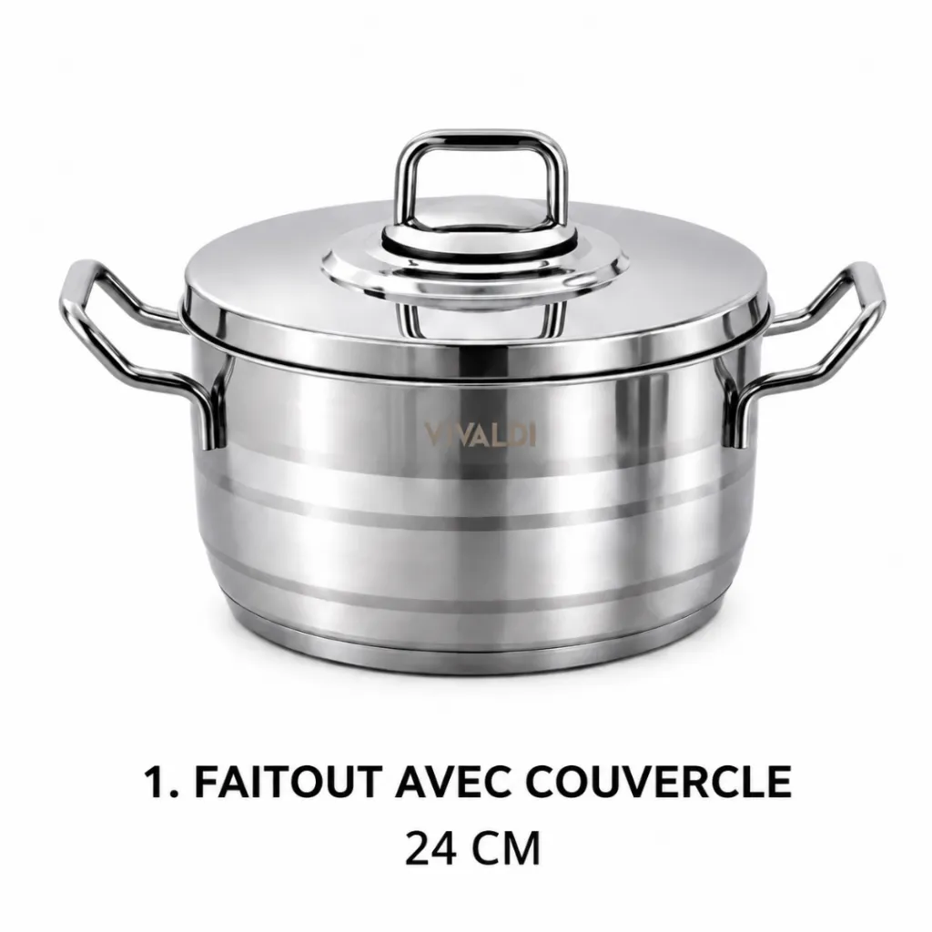 Batterie De Cuisine En Inox 1810-Vivaldi- 9 Pièces - Argent (2).webp