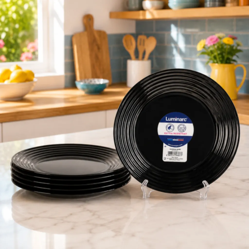 Lot De 6 Assiettes A Dessert Luminarc Harena Noir 19 cm (3).webp