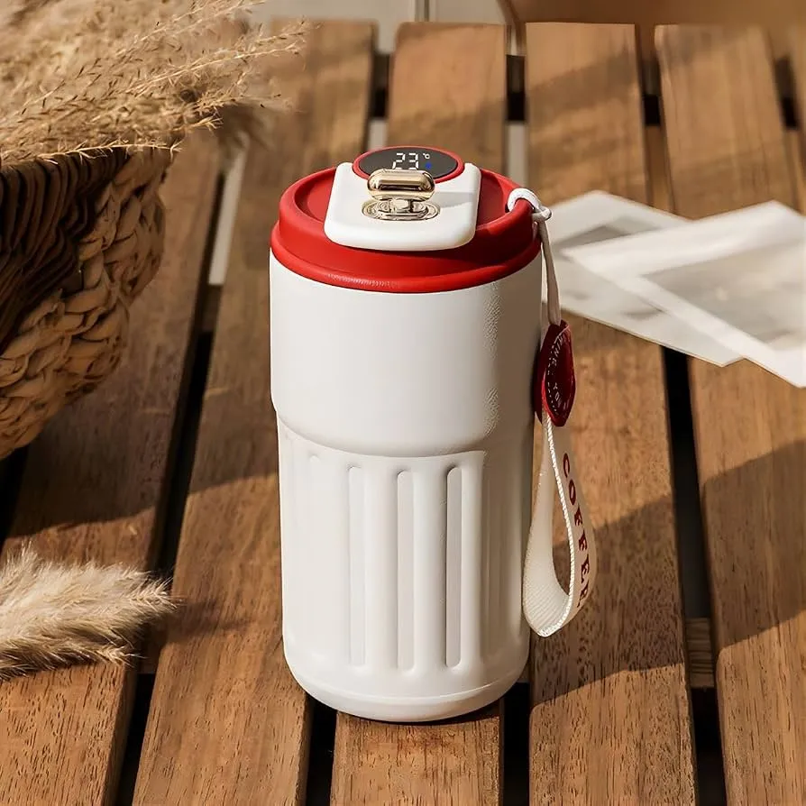 Thermos Isotherme Avec Afficheur De Température Beige 400 ML 1.webp