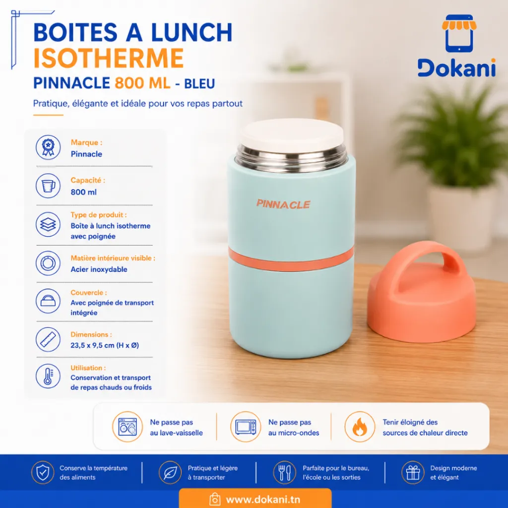 Boites A Lunch Isotherme Pinnacle 800 ml Bleu.webp