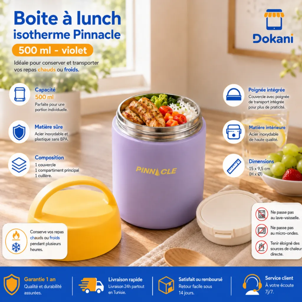 Boite A Lunch Isotherme Pinnacle 500 ml Violet (3).webp