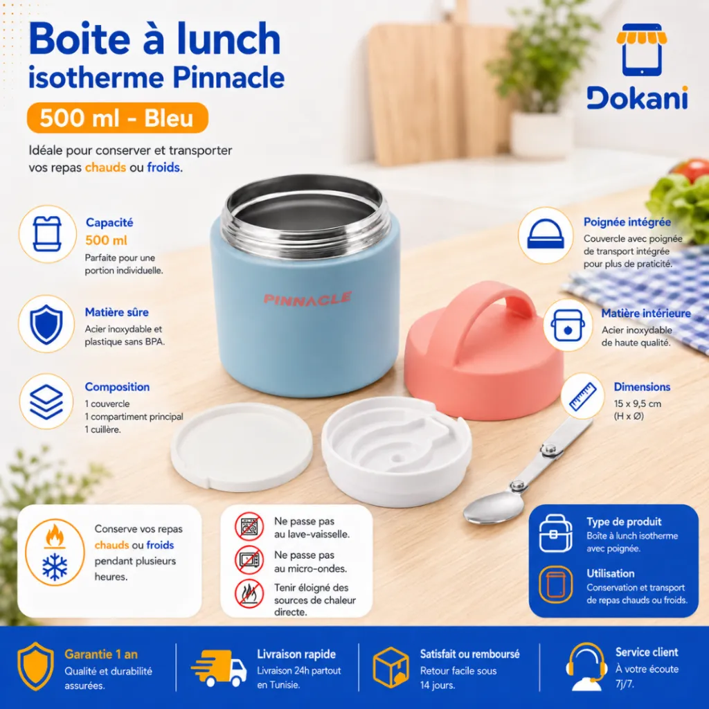 Boite A Lunch Isotherme Pinnacle 500 ml Bleu (2).webp