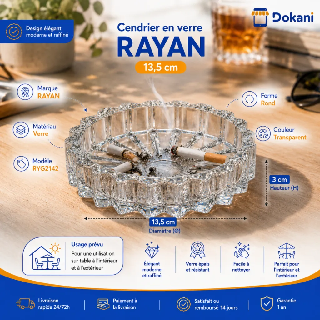 Cendrier En Verre RAYAN 13,5 cm (2).webp