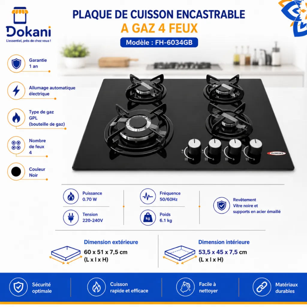 Plaque De Cuisson Encastrable En Verre 4 Feux Emaille- Florence (4).webp