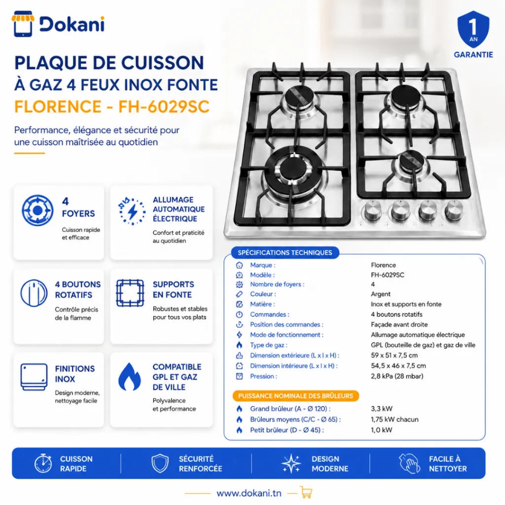 Plaque De Cuisson A Gaz 4 Feux Inox Fonte- Florence (2).webp