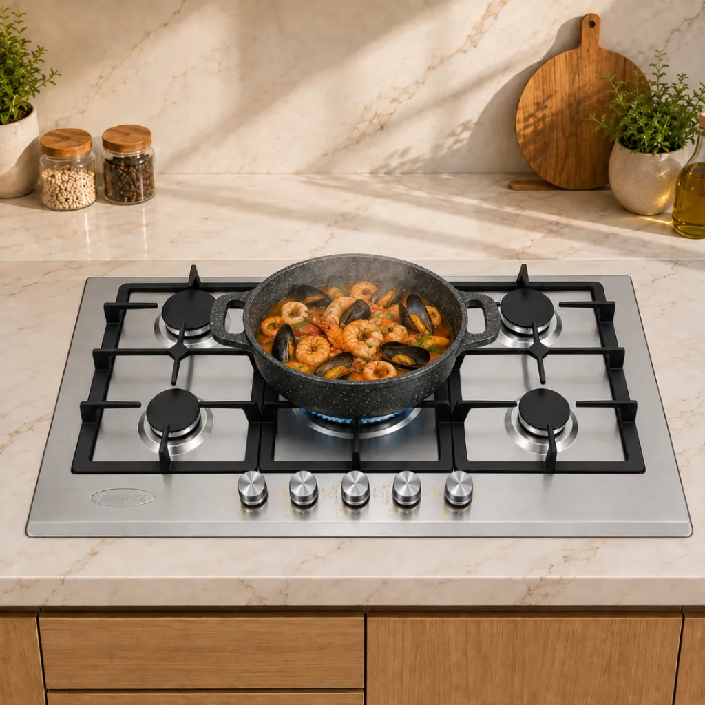 Plaque De Cuisson Encastrable En Inox 5 Feux Fonte- Florence (4).webp