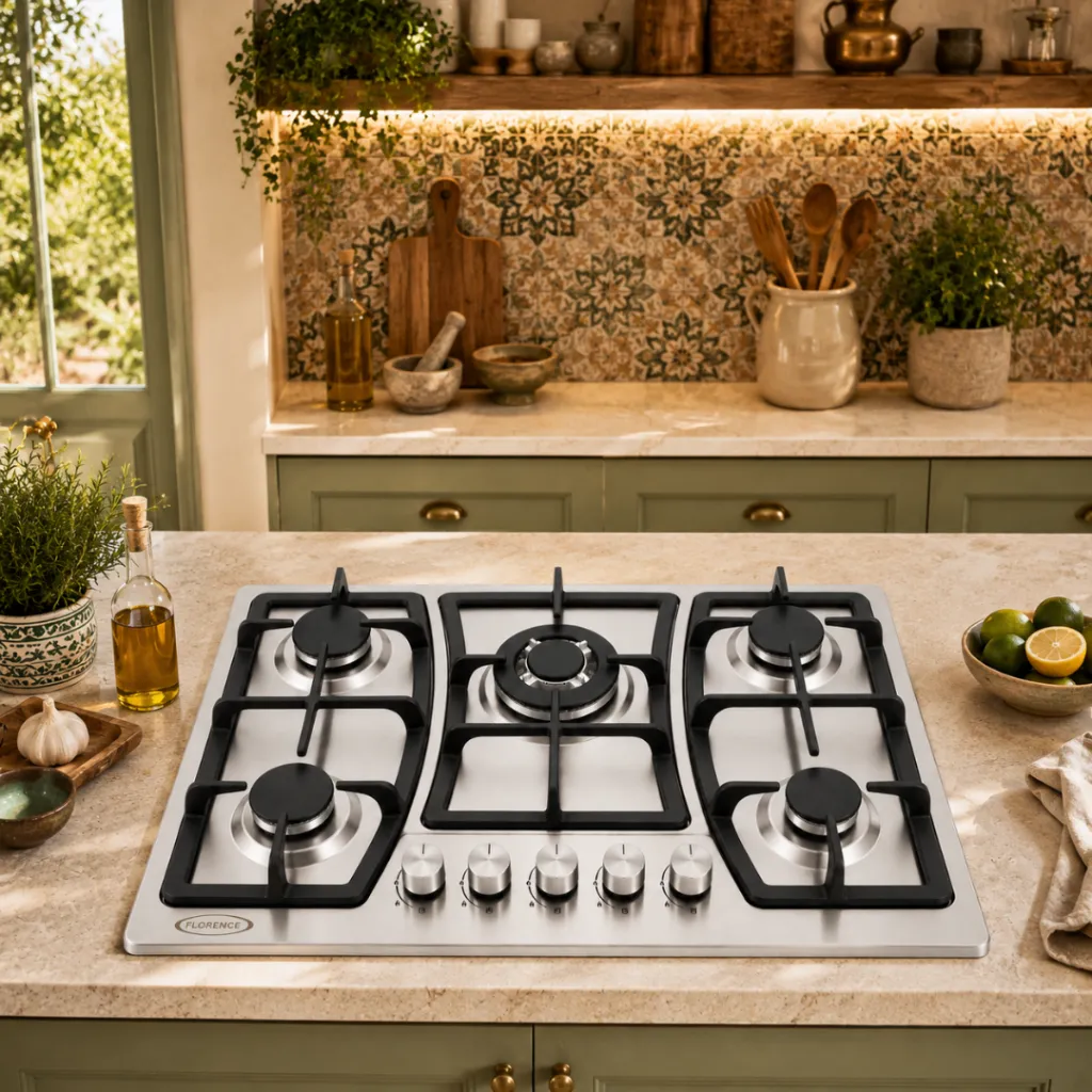 Plaque De Cuisson Encastrable En Inox 5 Feux Fonte- Florence (11).webp