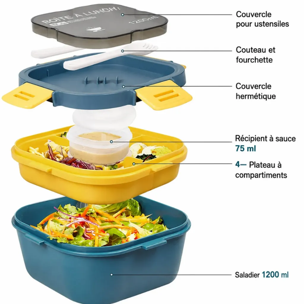 Lunch Box Isotherme carré 1200 ml Bleu (3).webp