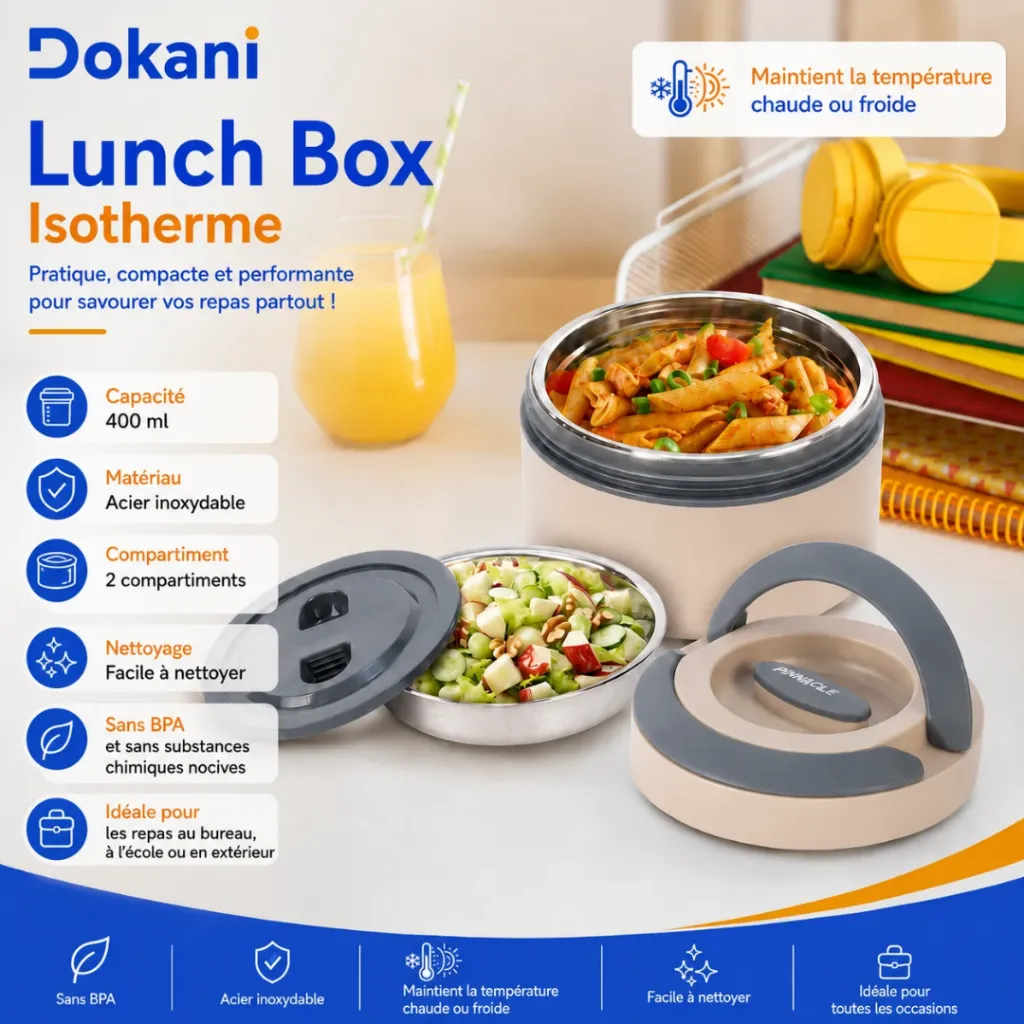 Lunch Box Isotherme Pinnacle 400 ml Beige.webp