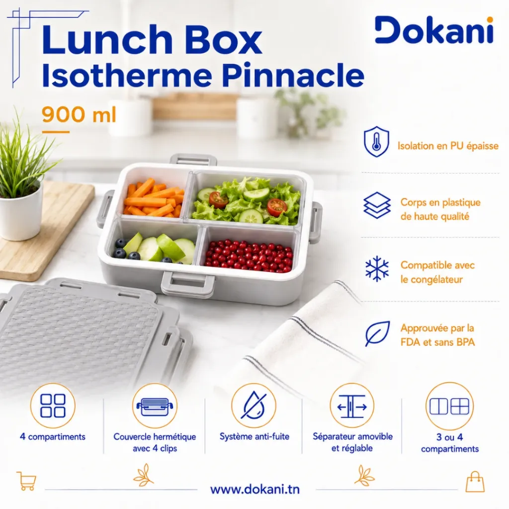 Lunch Box Isotherme Pinnacle 900 ML Gris (1).webp