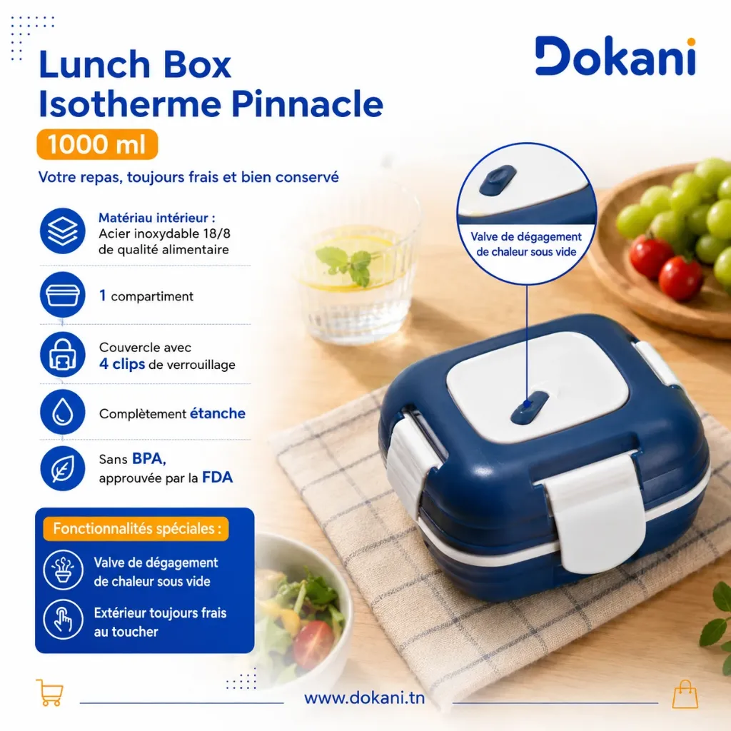 Lunch Box Isotherme Pinnacle 1000 ml Bleu.webp