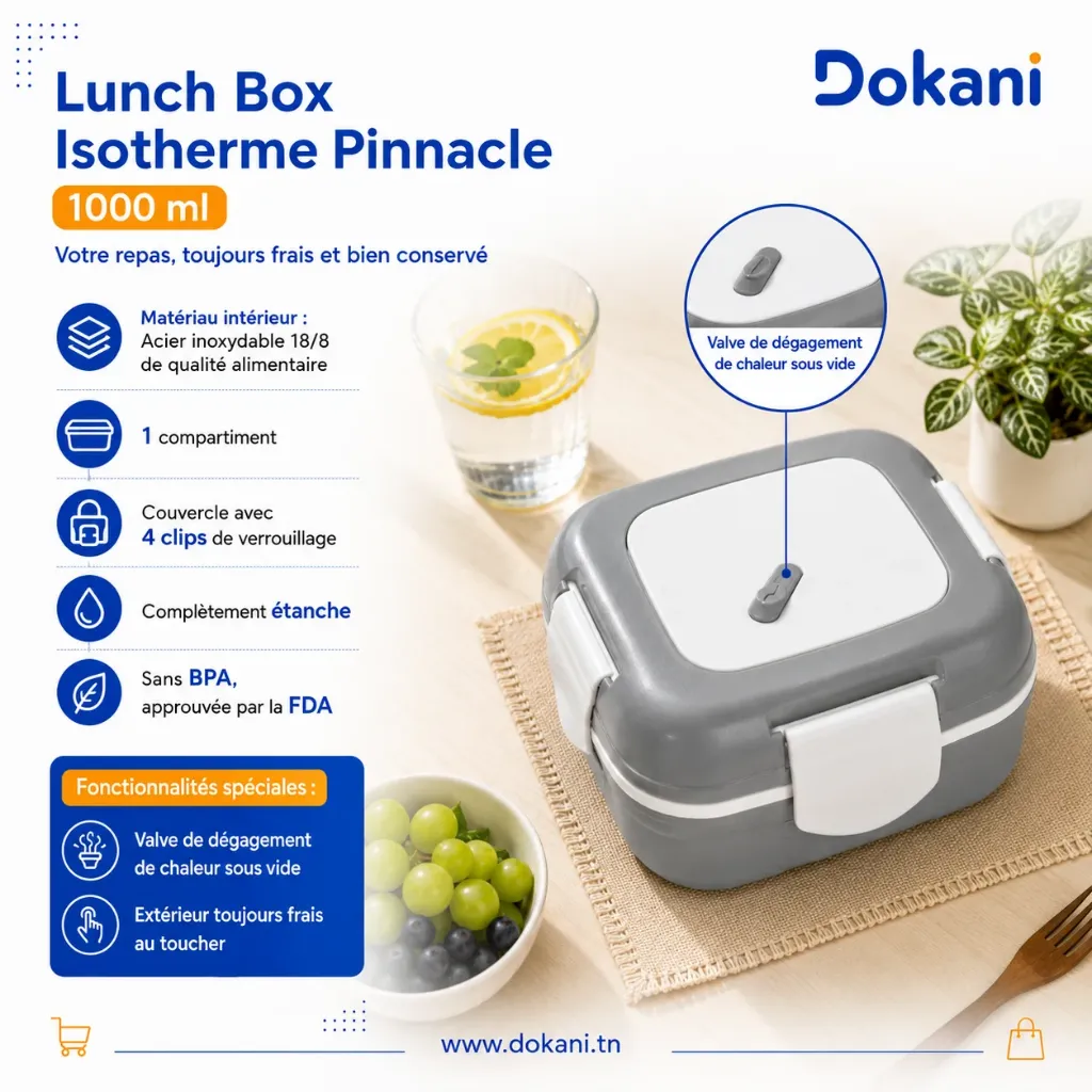 Lunch Box Isotherme Pinnacle 1000 ml gris.webp