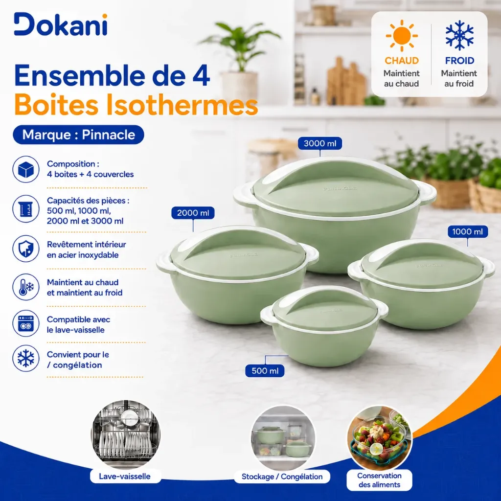 Ensemble de 4 Boites Isothermes Pinnacle Vert.webp