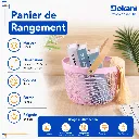 Panier de Rangement Rond en Métal rose.webp