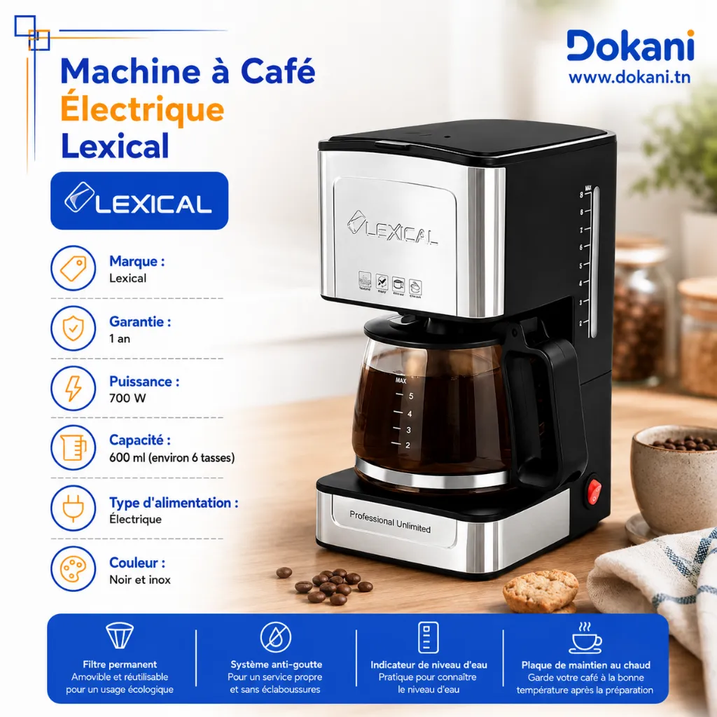 Machine A Café Electrique Lexical 700W 600ml (4).webp