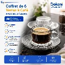 Coffret 6 Verres A Café AZUR GLASS  8,5 cl Avec Sous Tasses.webp