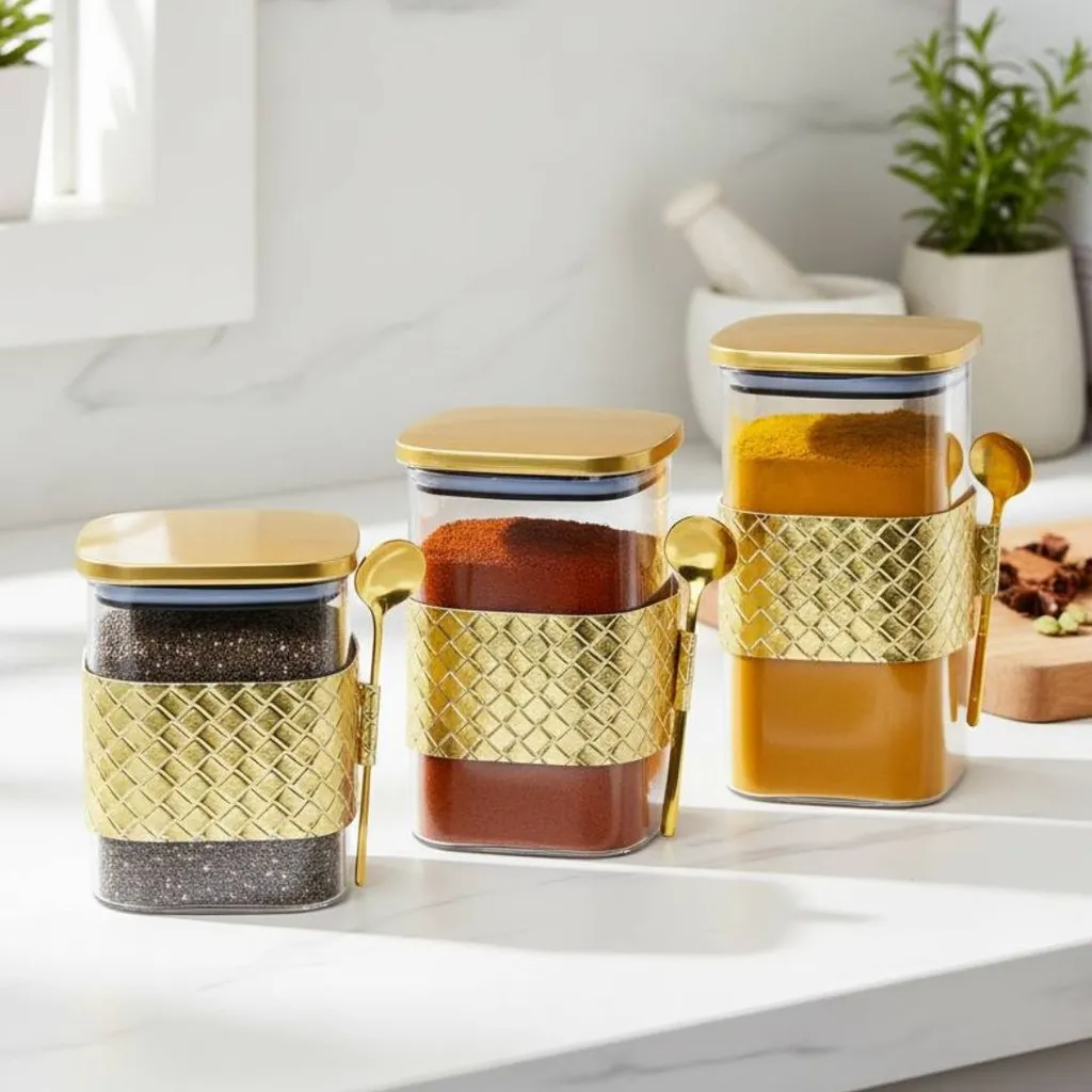 [AF1843-4] Lot de 3 Boite En verre avec Couvercle Doré.webp
