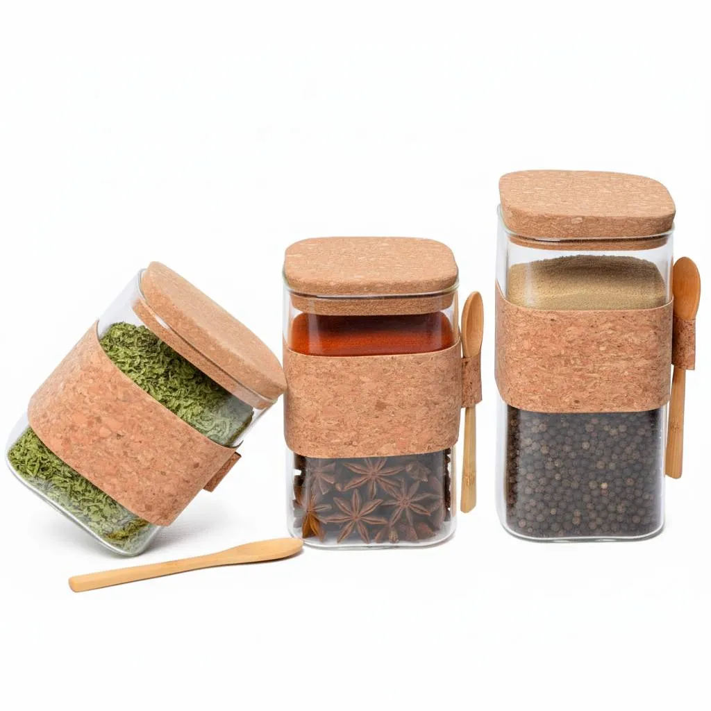 [AF1843-19] Lot de 3 Boite En verre avec Couvercle en Bois Bambou.webp