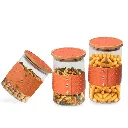 [AF1843-36] Lot de 3 Boite En verre avec Couvercle en Bois Bambou.webp
