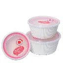 [ADN6-8-B] Set de 3 Saladiers En Plastique Avec Couvercle - Blanc.webp