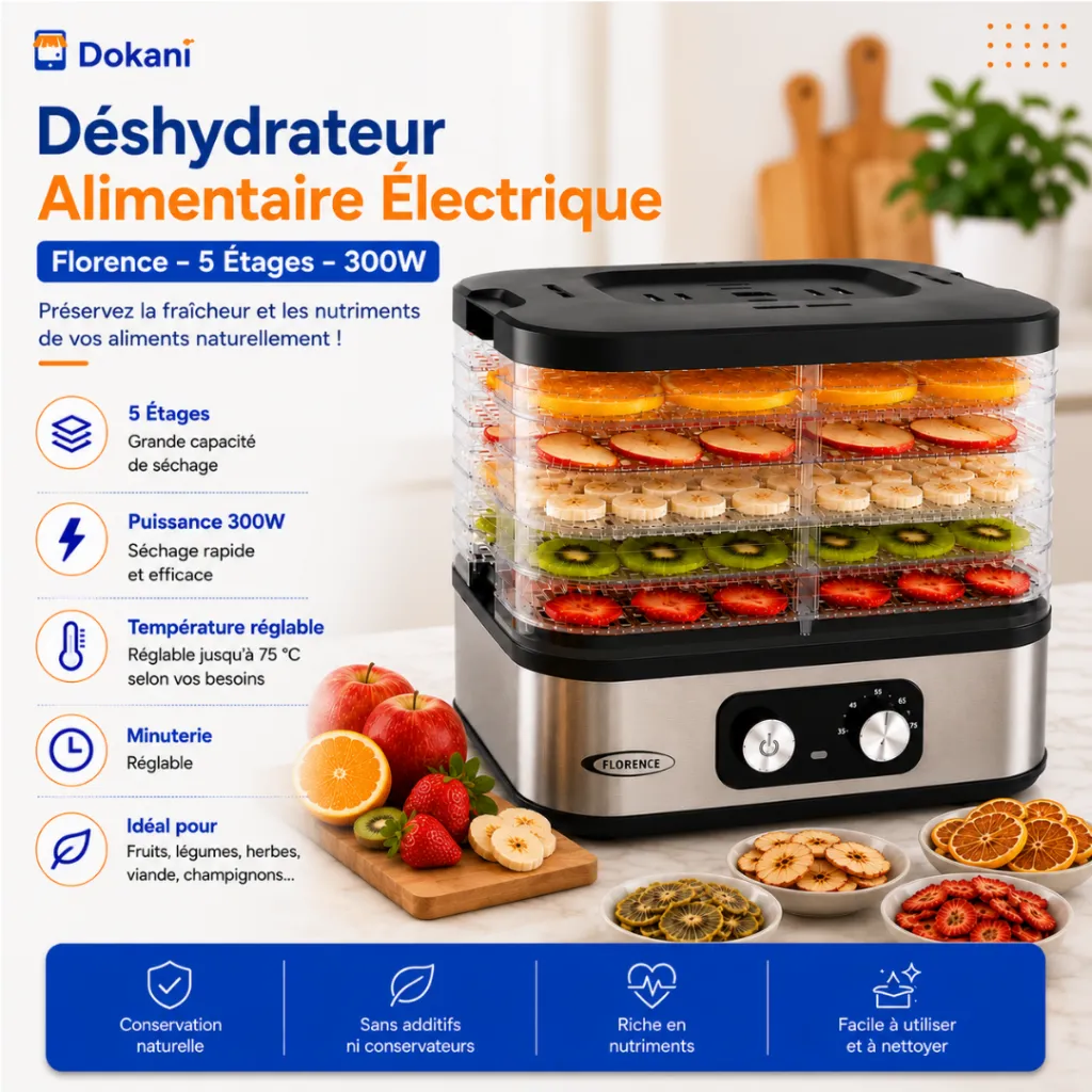 Déshydrateur Alimentaire Electrique Florence A 5 Etages - 300W.webp