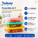 Ensemble de 3 Boîtes Rectangulaires En Verre Avec Couvercles.webp