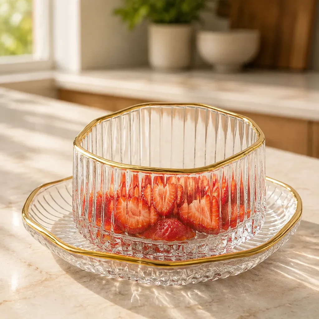 Service à Dessert En Verre Avec Sous Coupelles - 12 Pièces2.webp