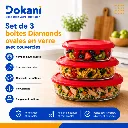 Set De 3 Boîtes Diamonds Ovales En Verre Avec Couvercles.webp