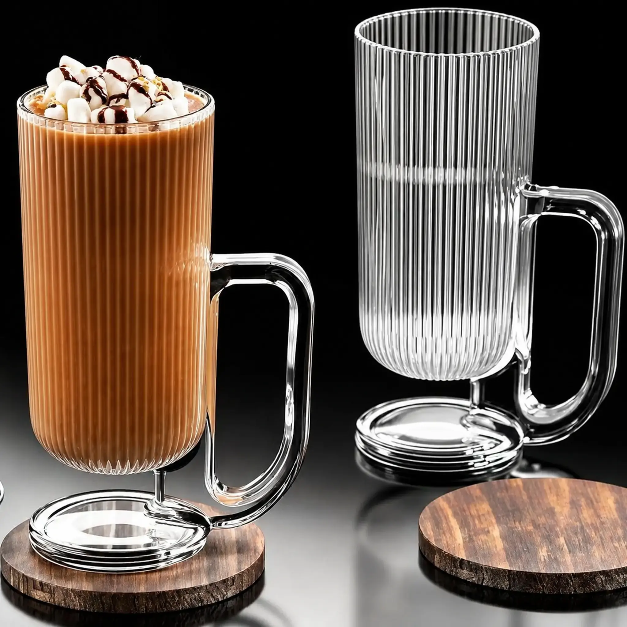 Lot De 3 Mugs En Verre Avec Anse Glint City Glass 260 ml
