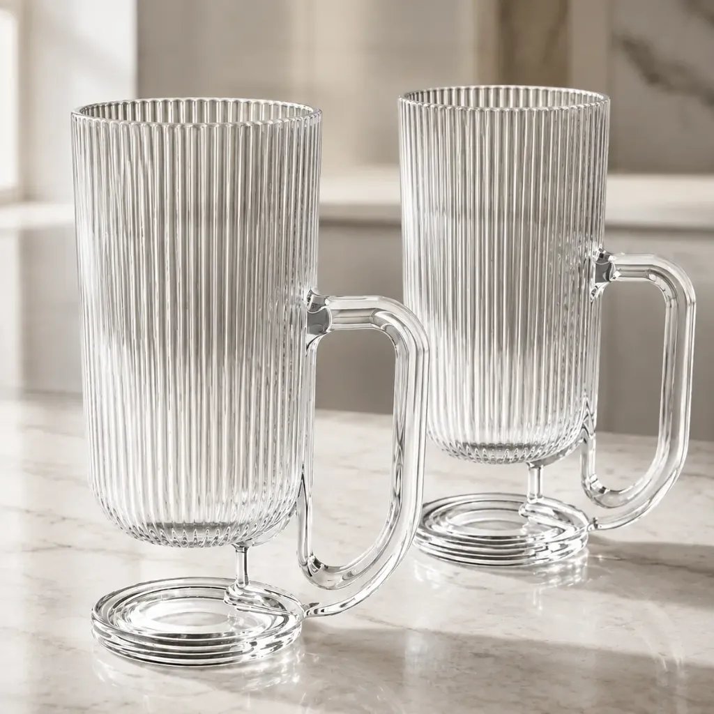 Lot De 3 Mugs En Verre Avec Anse Glint City Glass 260 ml