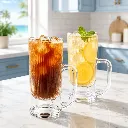 Lot De 3 Mugs En Verre Avec Anse Glint City Glass 260 ml