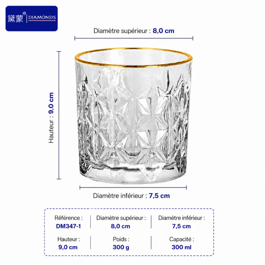 Lot De 6 Verres Diamonds 300 ml Effet Cristal Taillé (1).webp