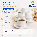 Coffret De 6 Tasses A Café Avec Sous-Tasses En Céramique 9 Cl – 12 Pièces Blanc (1).webp