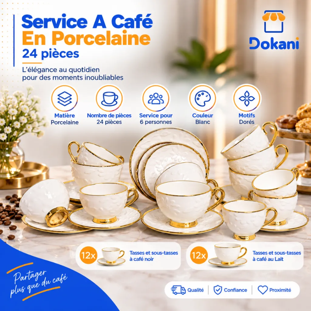 Service A Café En Porcelaine 24 pièces Blanc (2).webp