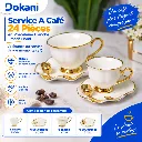 Service A Café 24 Pièces en Porcelaine Blanche - Motif Floral (2).webp