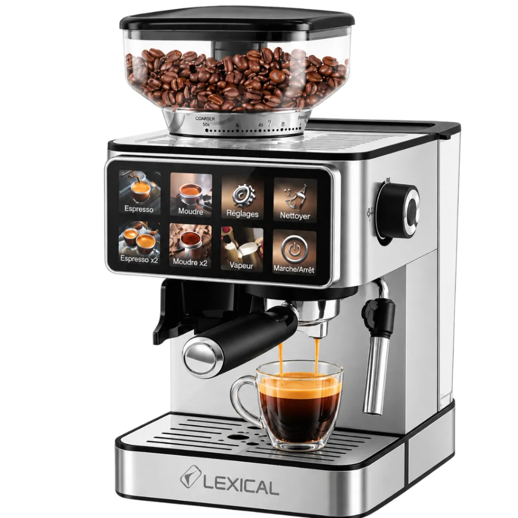 Machine A Café Expresso Multifonction 2 en 1 Avec Moulin – 1350W – 20 Bars (4).webp