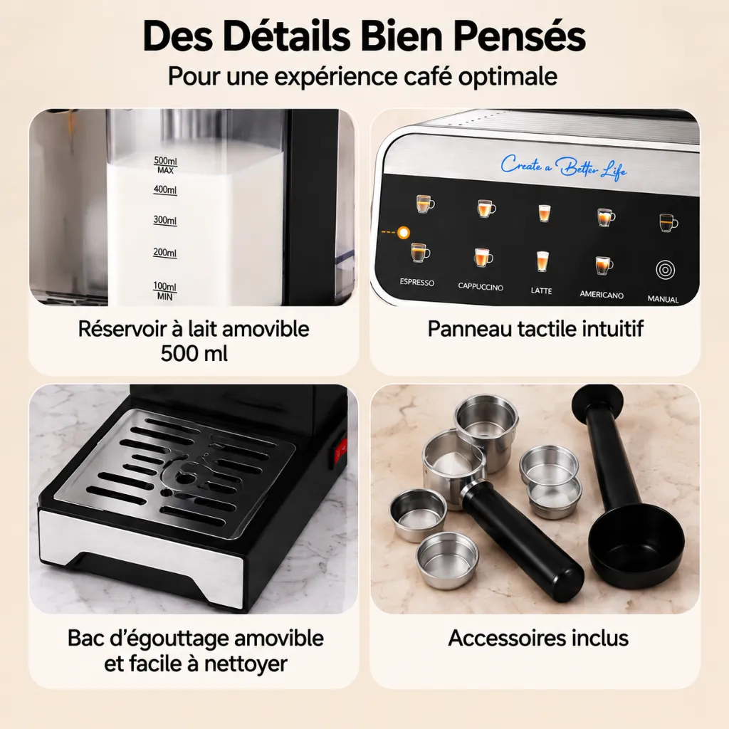 Machine A Café Expresso 10 En 1 DSP – 1350W – 20 Bar 5.webp