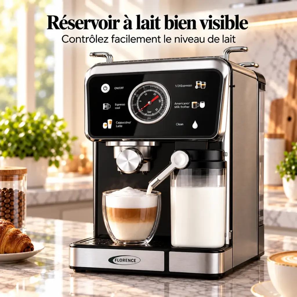 Machine à Café 5 en 1 Florence 1350W HK457 avec Afficheur LED – Expresso & Capsules 4.webp