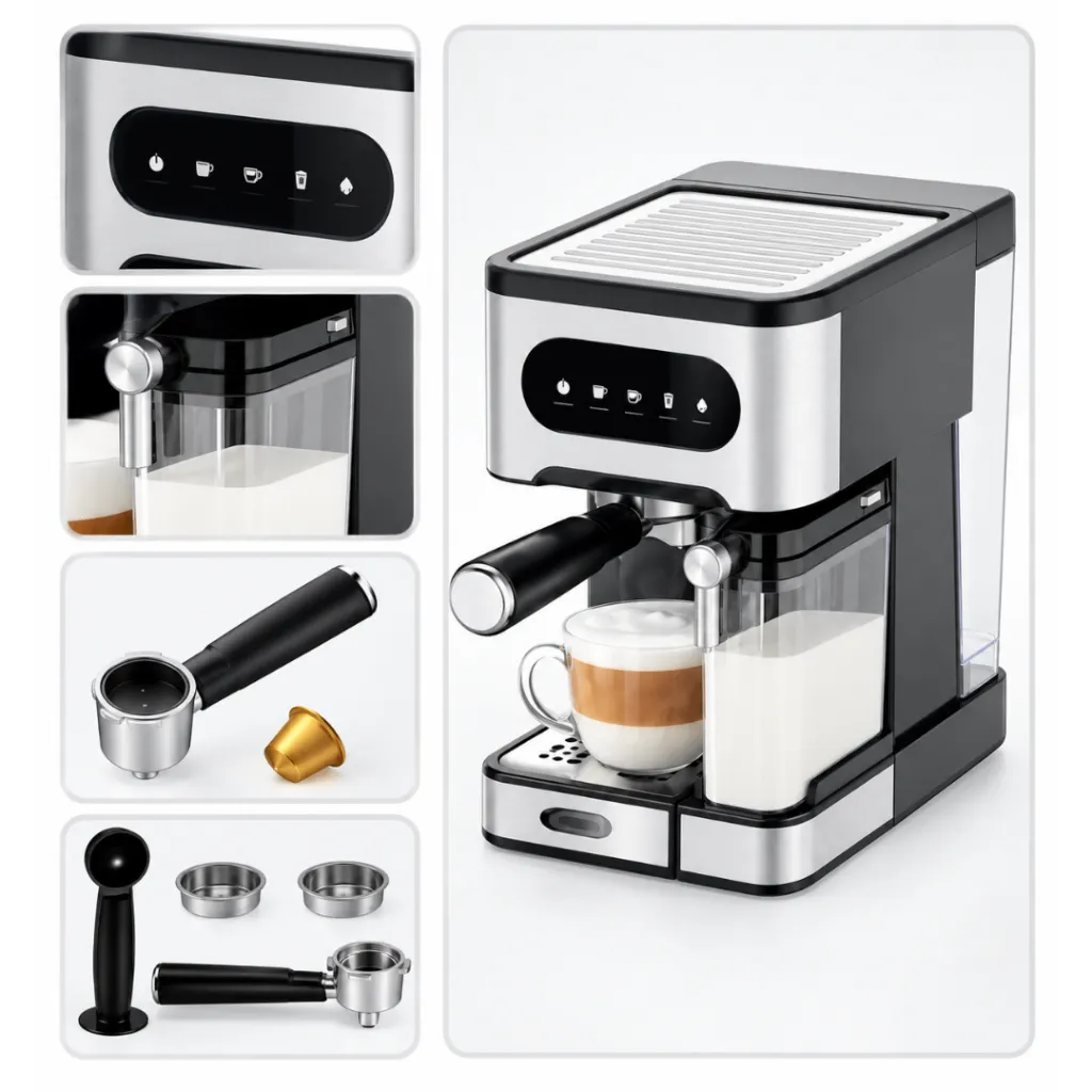 Machine A Café Expresso Et Capsule 5 En 1 Florence 1350W (1).webp