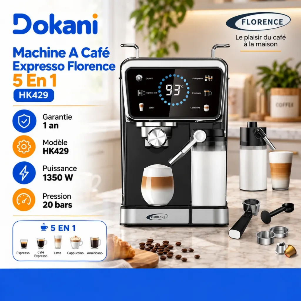 Machine A Café Expresso Florence 5 En 1 - HK429 1350 W.webp