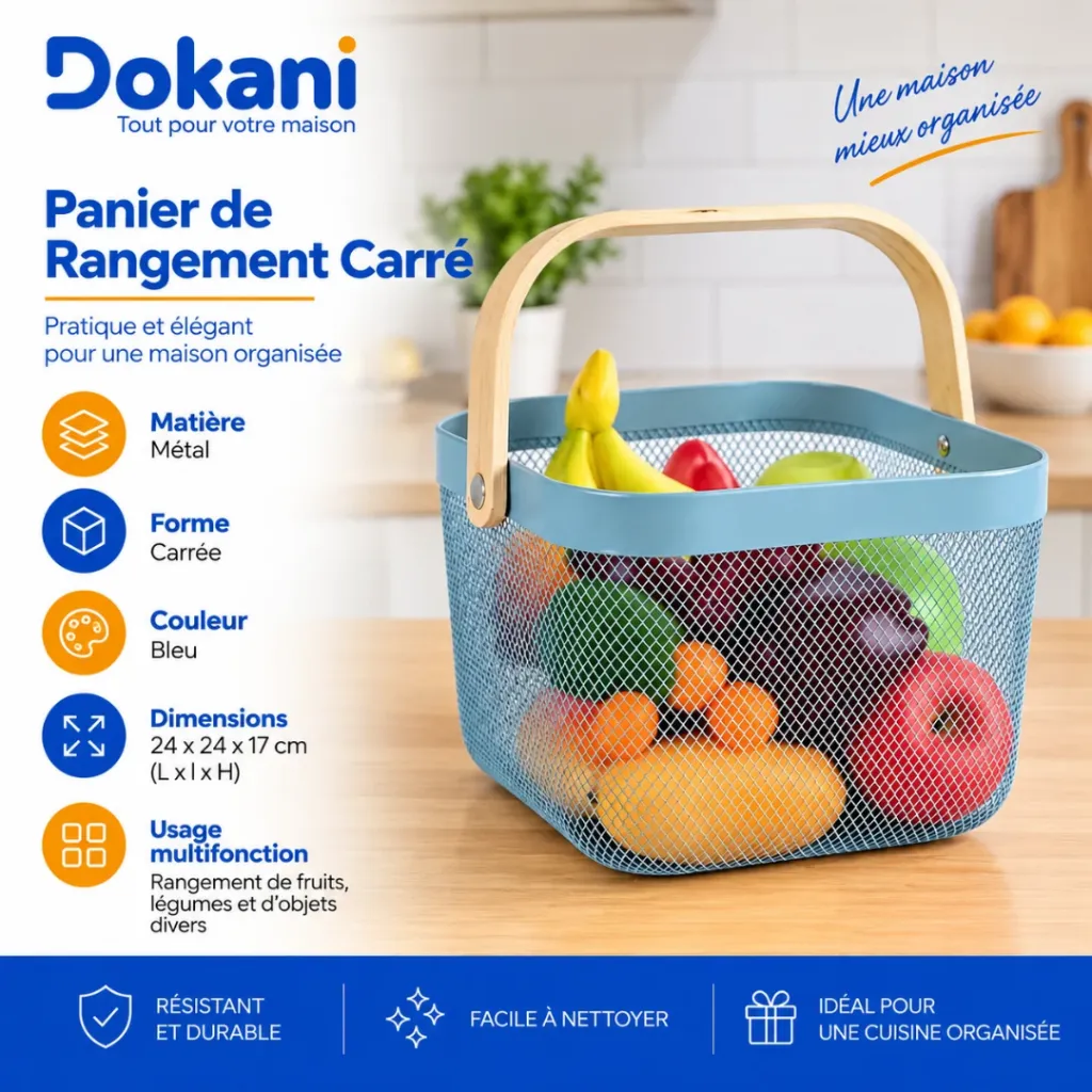 Panier de Rangement Carré  en Métal-Bleu (2).webp