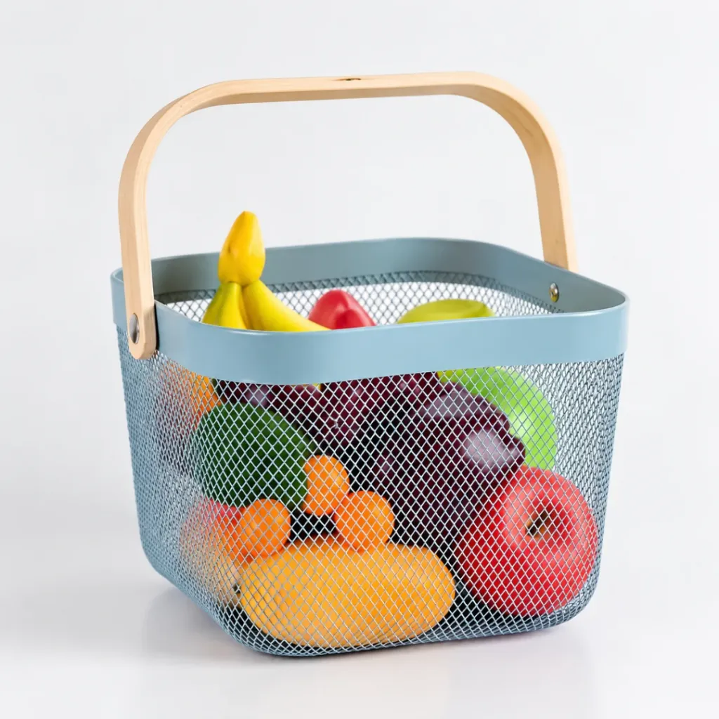 Panier de Rangement Carré en Métal-Bleu (3).webp