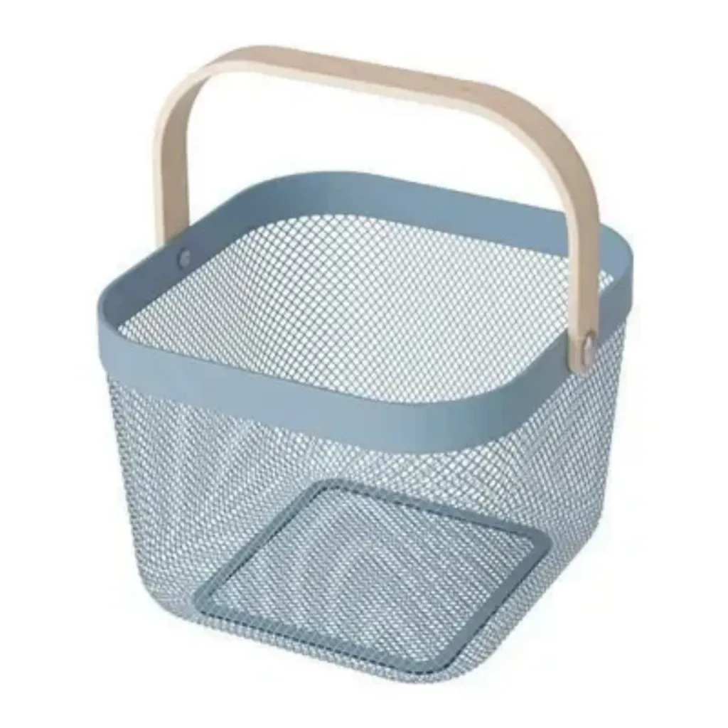 Panier de Rangement Carré en Métal-Bleu (1).webp
