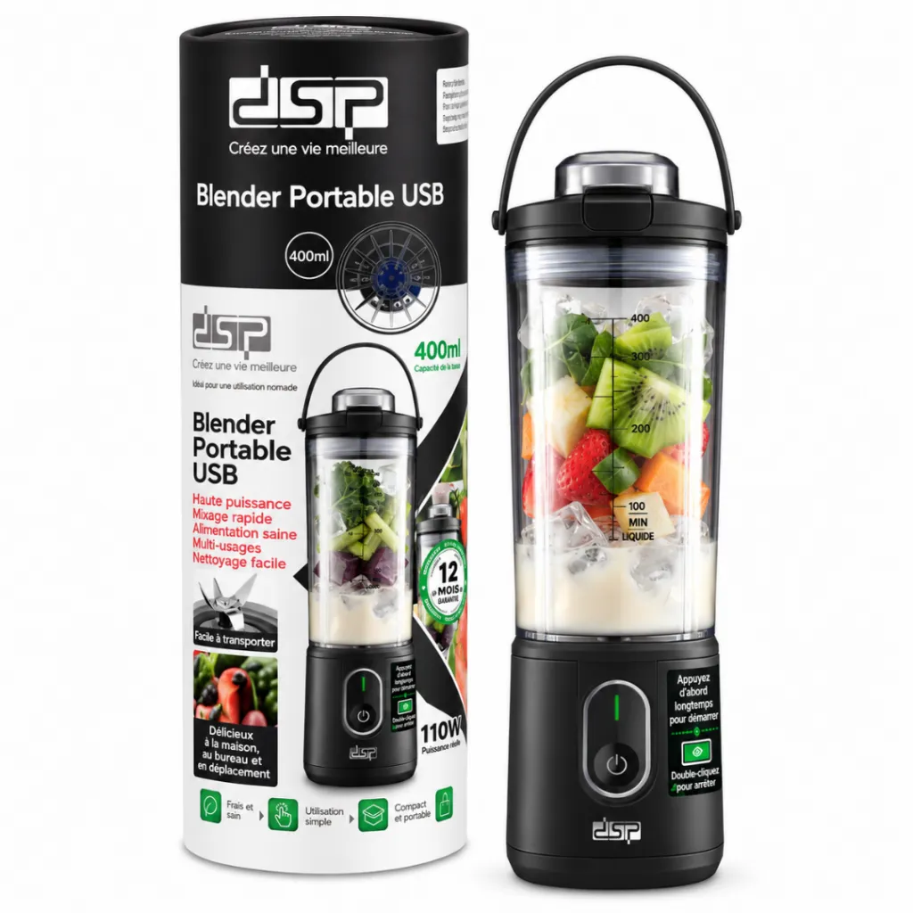Mini Blender Rechargeable DSP 110W 400ml – Noir (8).webp