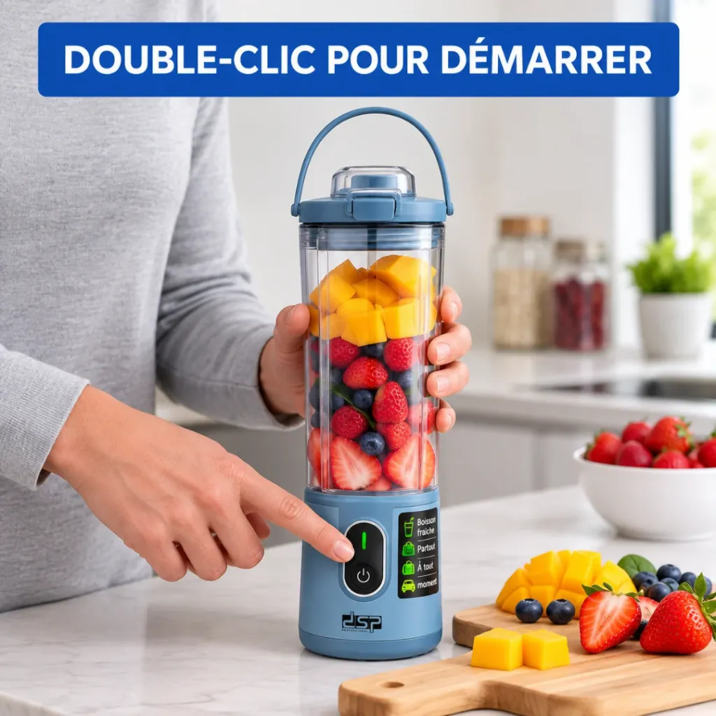 Mini Blender Rechargeable DSP 110W 400ml – Bleu (5).webp