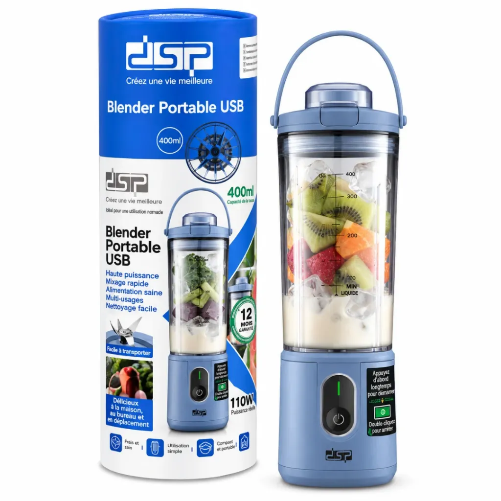Mini Blender Rechargeable DSP 110W 400ml – Bleu (7).webp